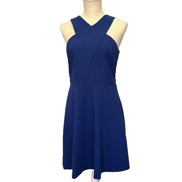 Sam Edelman Dresses & Skirts - Sam Edelman Royal Blue Criss Cross Halter Mini Dress Size 6 Sleeveless 03S708